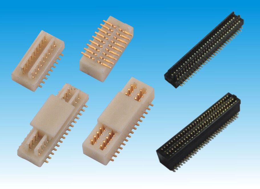 0.5BTB/10P-100P公头/双槽型/SMT/H2.0/带柱/黑色/PA9T料