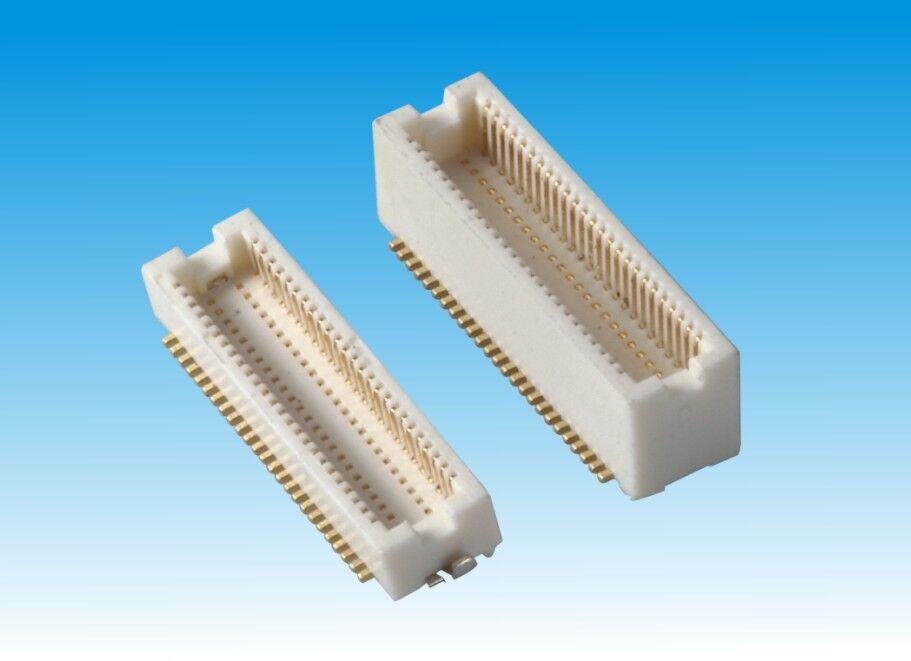 0.5BTB/16P-80P母头/H2.3/SMT/贴脚宽4.59/无柱/带定位片/PA46料/本色